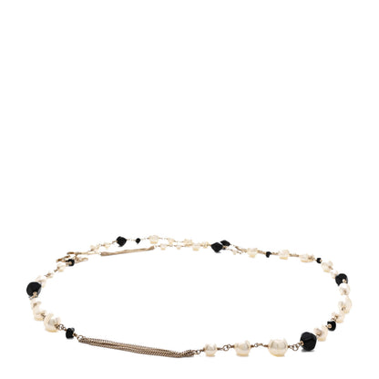 Chanel Pearl Crystal Chain CC Fancy Belt 80 32 Black Gold 2 of 3