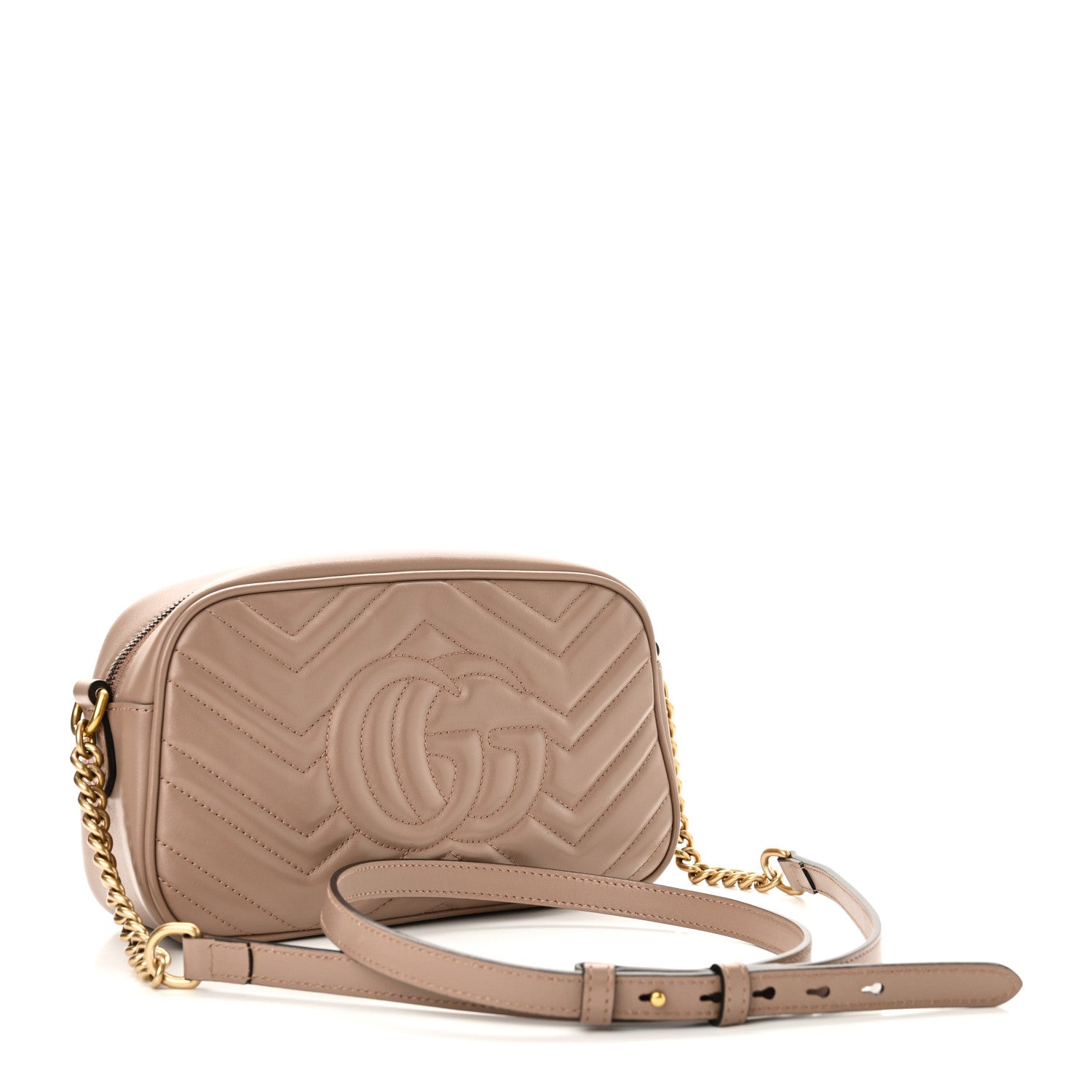 Gucci Calfskin Matelasse Small GG Marmont Chain Shoulder Bag Porcelain Rose 5 of 19