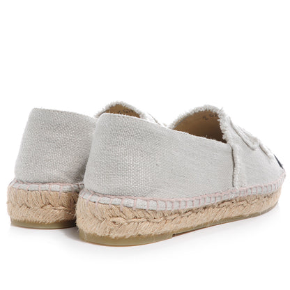 Chanel Toile Espadrilles Beige Black 37 3 of 6