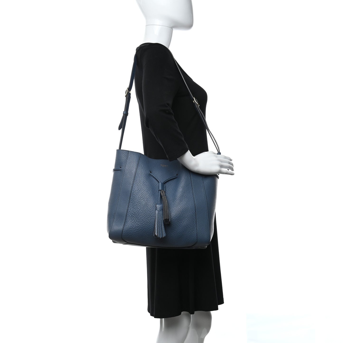 Heavy Grain Calfskin Small Millie Pale Navy