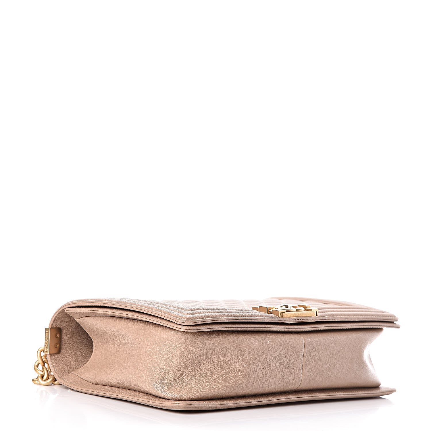 Chanel Caviar Quilted New Medium Boy Flap Dark Beige 4 of 12