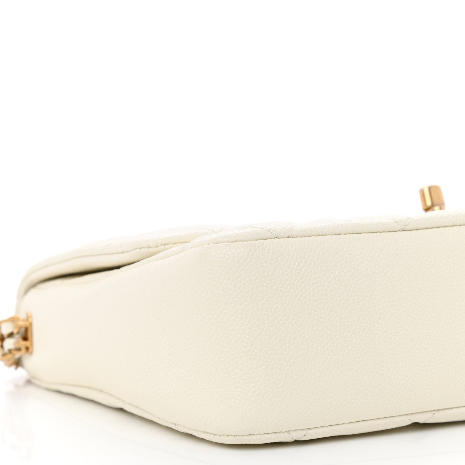 Chanel Shiny Caviar Quilted Large Chain Melody Flap White 9 of 13