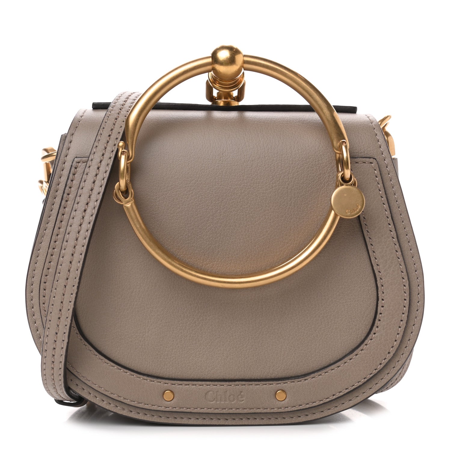 Chloe Calfskin Suede Small Nile Bracelet Bag Motty Grey 1 of 4