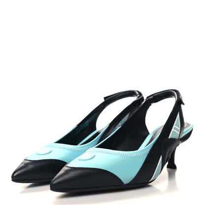 Louis Vuitton Calfskin Archlight Slingback Pumps 36 Black Blue 3 of 8