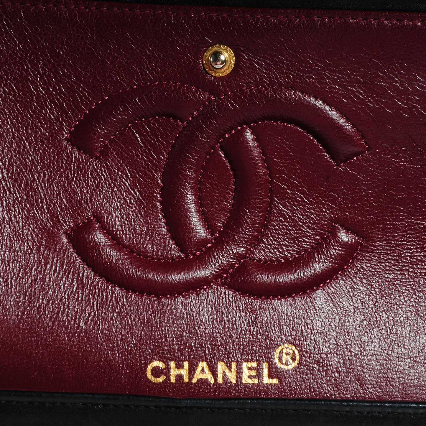 Lambskin Medium Double Flap Black