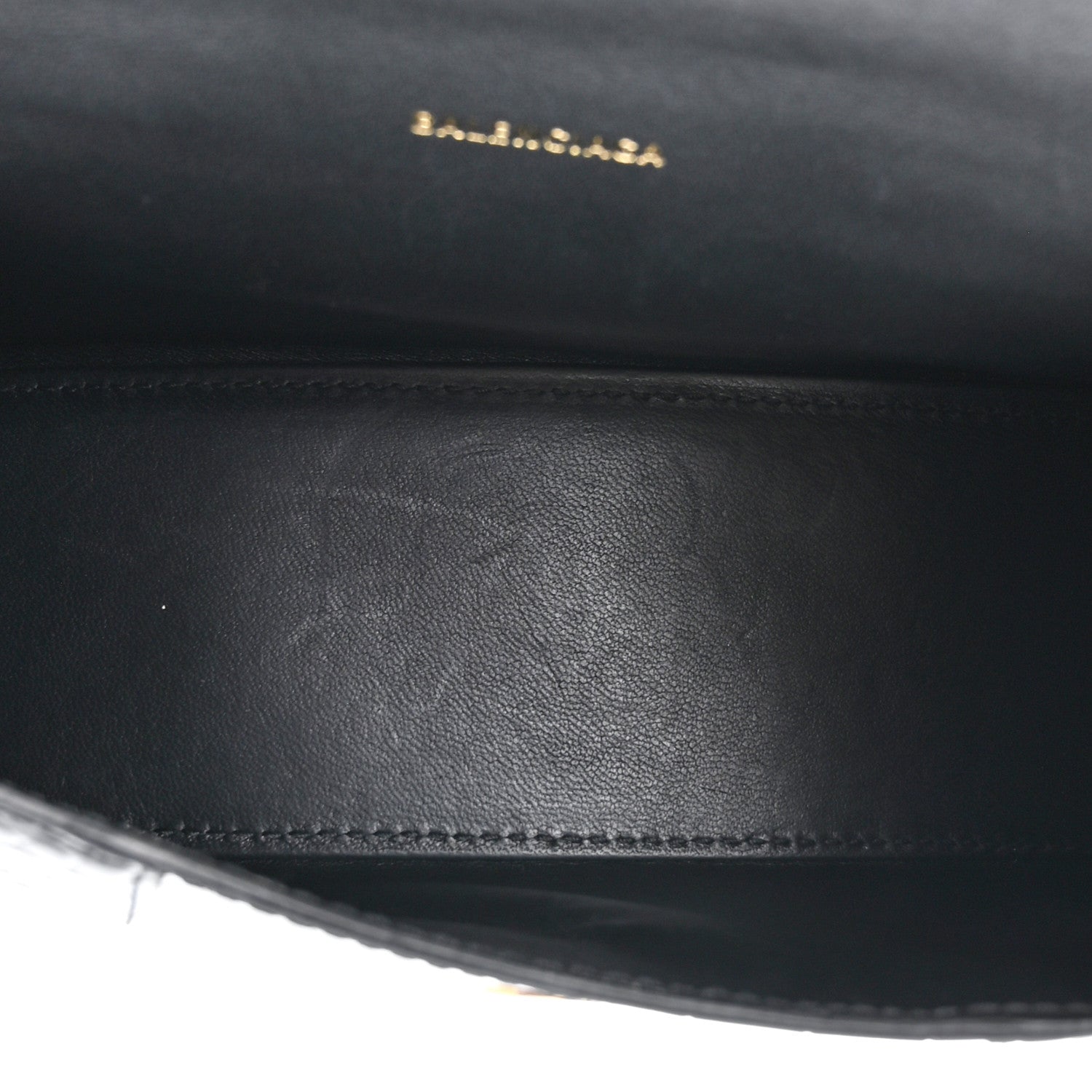 Balenciaga Shiny Calfskin Crocodile Embossed Hourglass Top Handle Bag XS Black 5 of 12