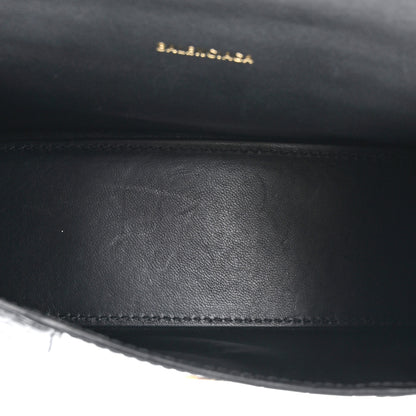 Balenciaga Shiny Calfskin Crocodile Embossed Hourglass Top Handle Bag XS Black 5 of 12