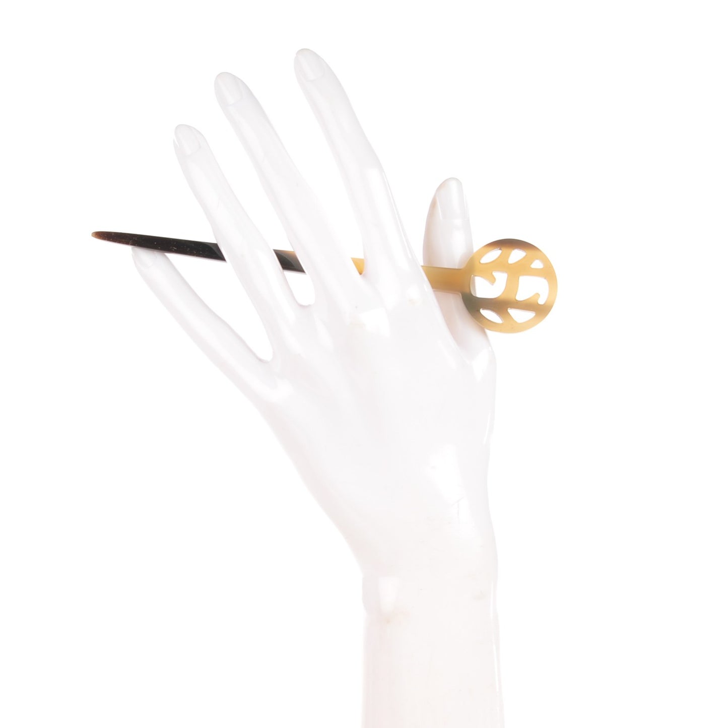 Buffalo Horn Curved H Droit Hair Pick