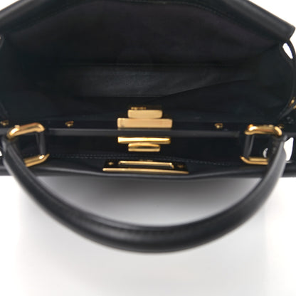 Fendi Vitello Seta Shiny Nappa Medium Peekaboo Iconic Satchel Black 5 of 9