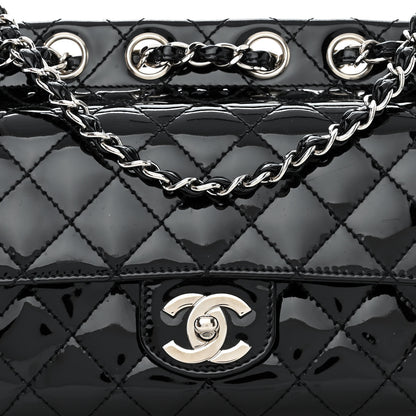 Chanel Patent Quilted Medium Diagonal CC Flap Black 8 of 10