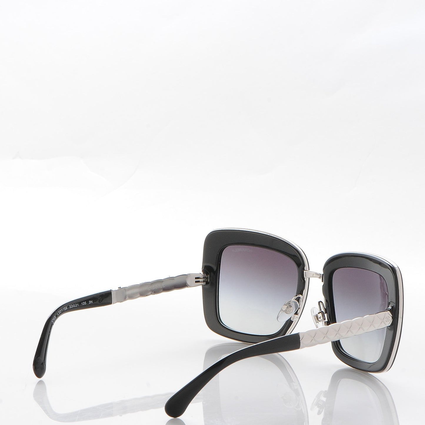 Metal Square Spring Sunglasses 5369 Black Silver
