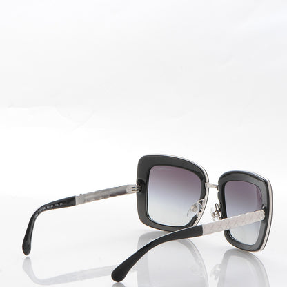 Chanel Metal Square Spring Sunglasses 5369 Black Silver 4 of 10