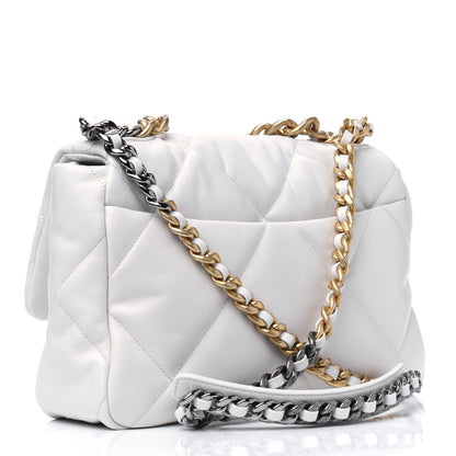 Chanel Goatskin Quilted Large Chanel 19 Flap White 2 of 4