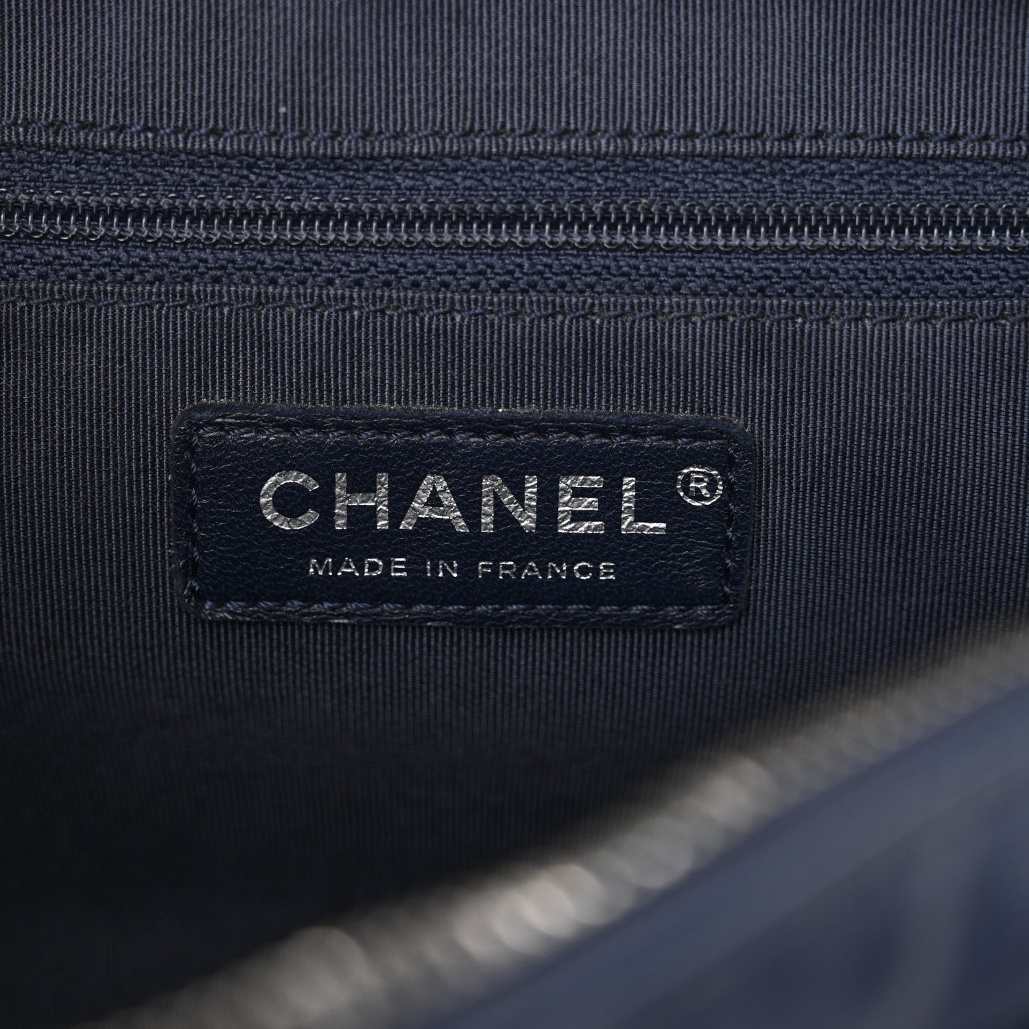 Chanel Crumpled Calfskin Quilted Medium Casual Rock Flap Navy 6 of 12