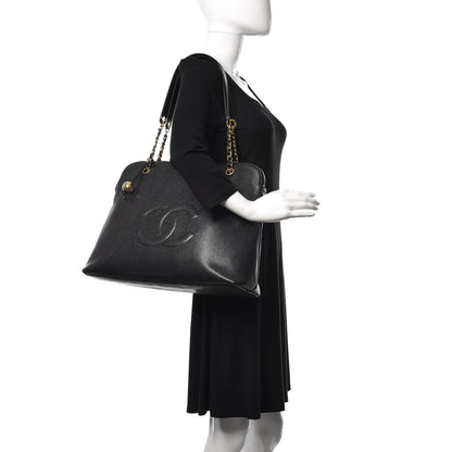 Chanel Caviar Large CC Shoulder Bag Black 2 of 10
