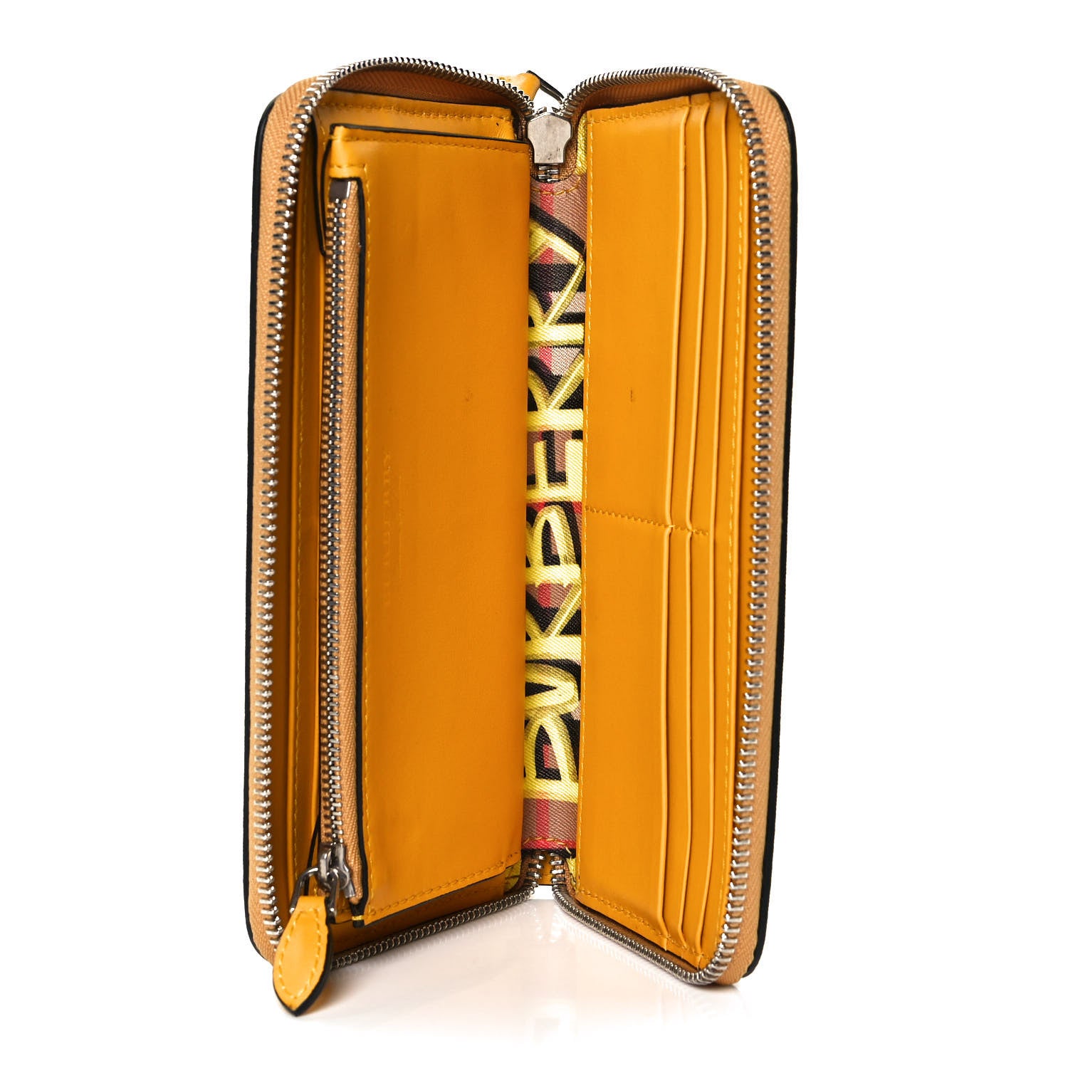 Burberry Vintage Check Graffiti Print Zip Around Wallet Yellow 8 of 9