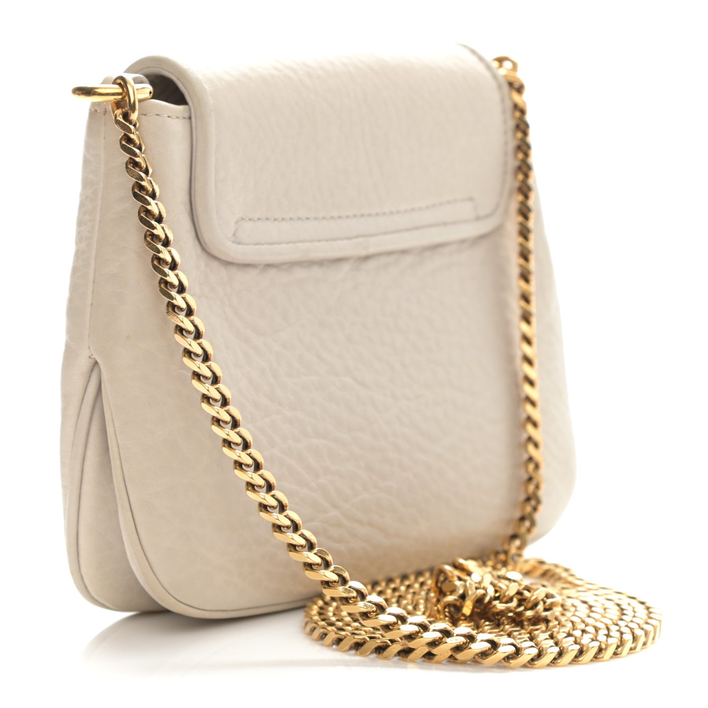 Pebbled Calfskin Small 1973 Chain Shoulder Bag Off White