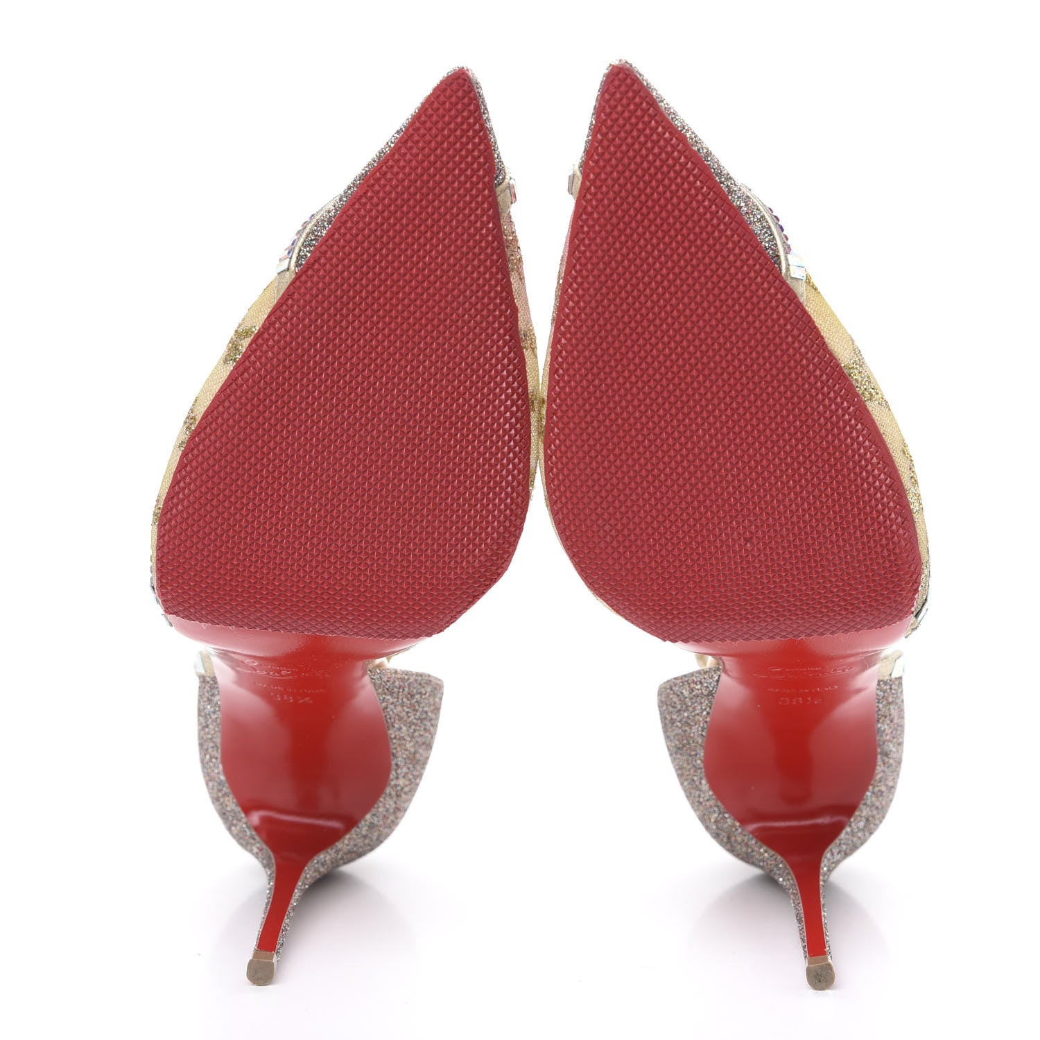 Christian Louboutin Mini Glitter Rete Tulle Chiara Diams 100 Pump 38.5 Version Multicolor 5 of 8