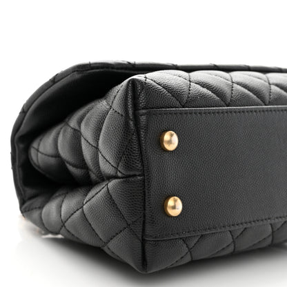 Chanel Caviar Lizard Embossed Quilted Mini Coco Handle Flap Black 9 of 11