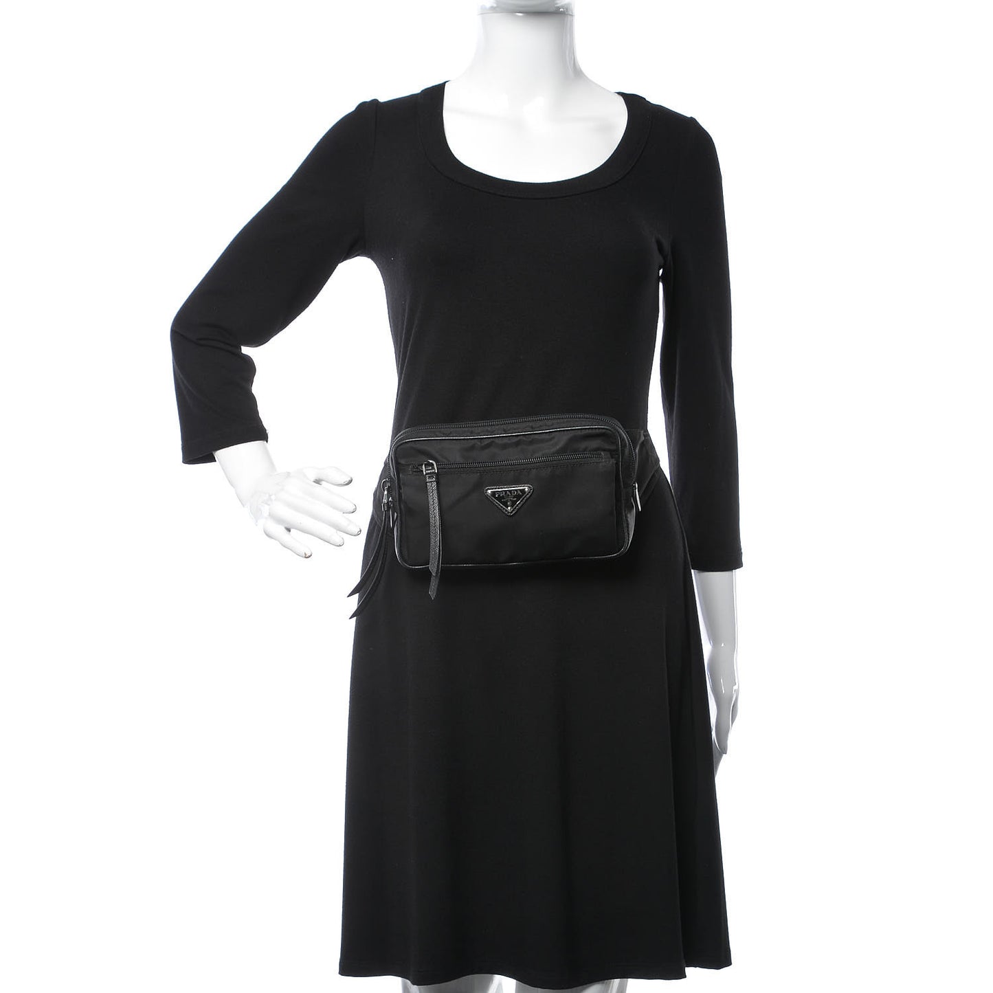 Tessuto Nylon Saffiano Belt Bag Black