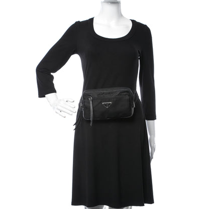 Prada Tessuto Nylon Saffiano Belt Bag Black 2 of 12