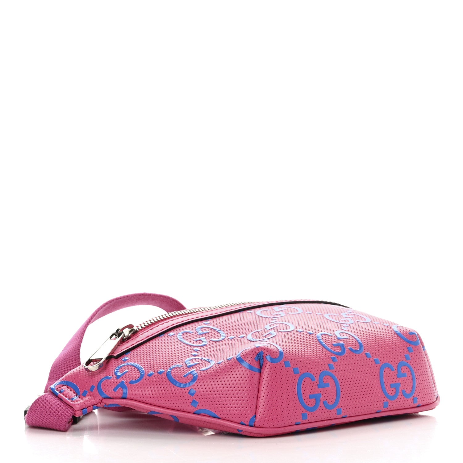 Gucci Calfskin GG Tennis Bi-Color Embossed Belt Bag Modern Fucsia Modern Blue 4 of 10