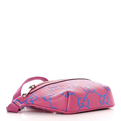 Gucci Calfskin GG Tennis Bi-Color Embossed Belt Bag Modern Fucsia Modern Blue 4 of 10
