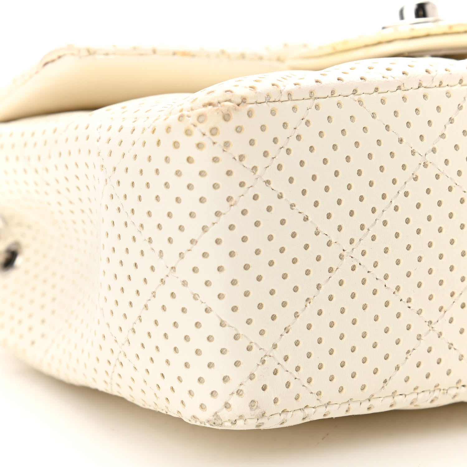Chanel Lambskin Perforated Quilted Mini Square Flap White 9 of 11