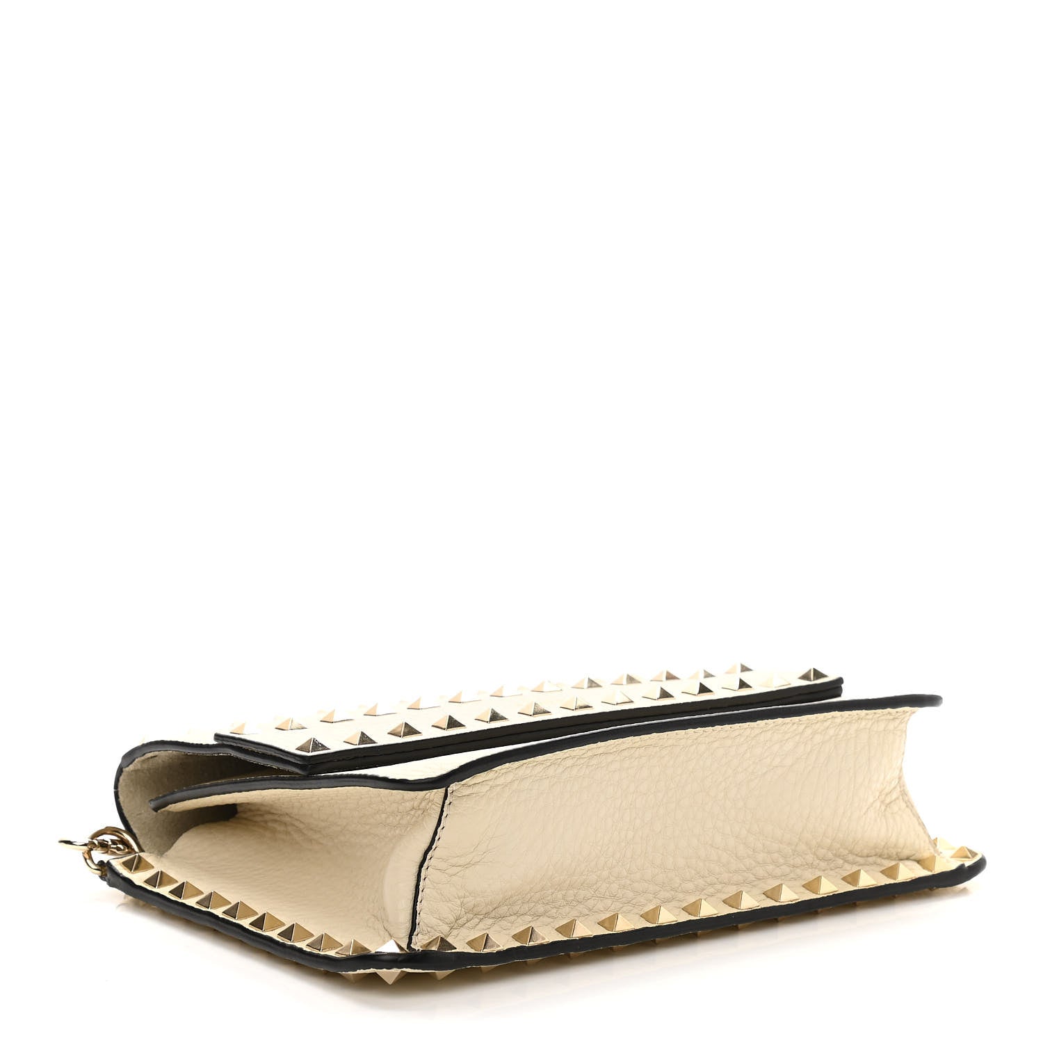 Valentino Garavani Pebbled Calfskin Rockstud Side Slip Crossbody Ivory 4 of 10