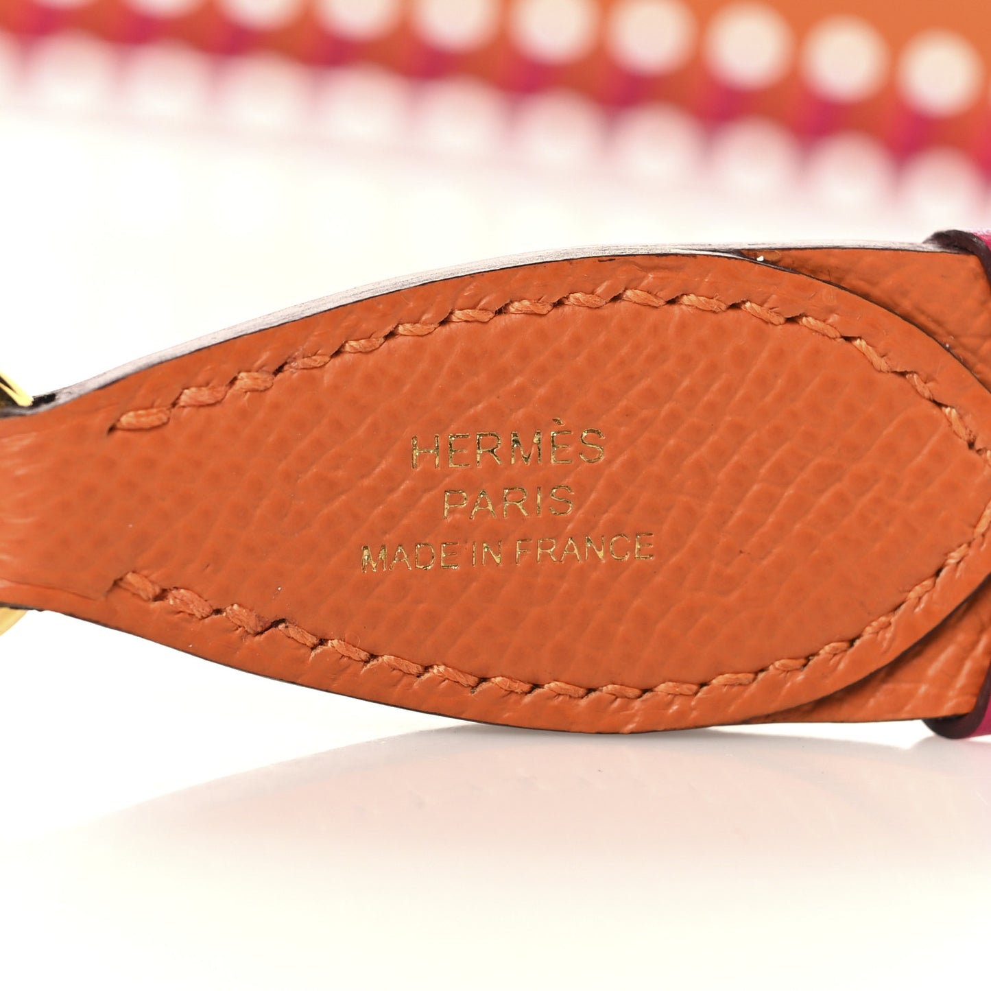 Epsom 25mm Tressage Shoulder Strap Orange Rose Mexico
