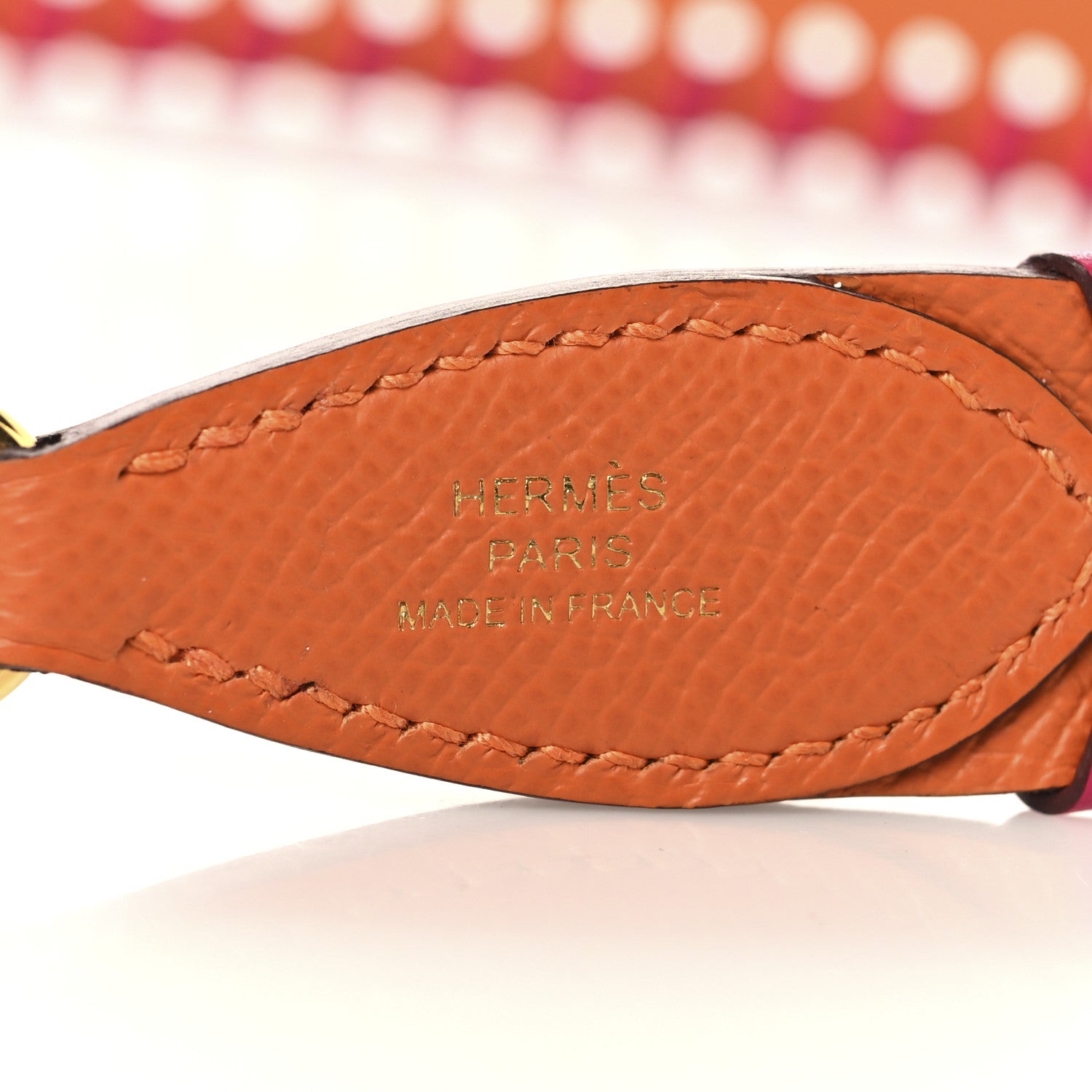 Hermes Epsom 25mm Tressage Shoulder Strap Orange Rose Mexico 4 of 5