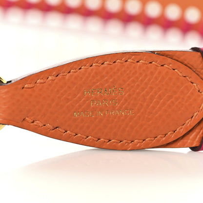 Hermes Epsom 25mm Tressage Shoulder Strap Orange Rose Mexico 4 of 5