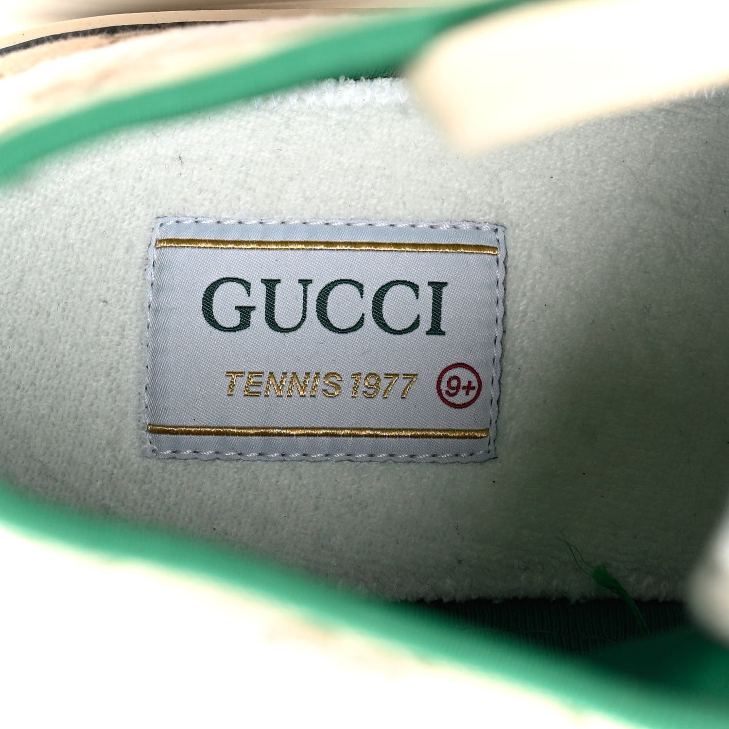 Gucci GG Monogram Web Mens 1977 Tennis High Top Sneakers 9.5 Beige Ebony Mystic White 7 of 7