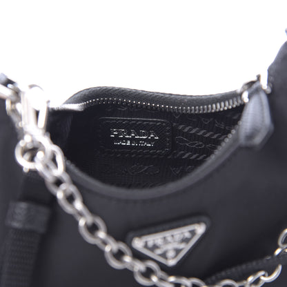 Prada Tessuto Nylon Mini Re-Edition 2000 Shoulder Bag Black 6 of 10