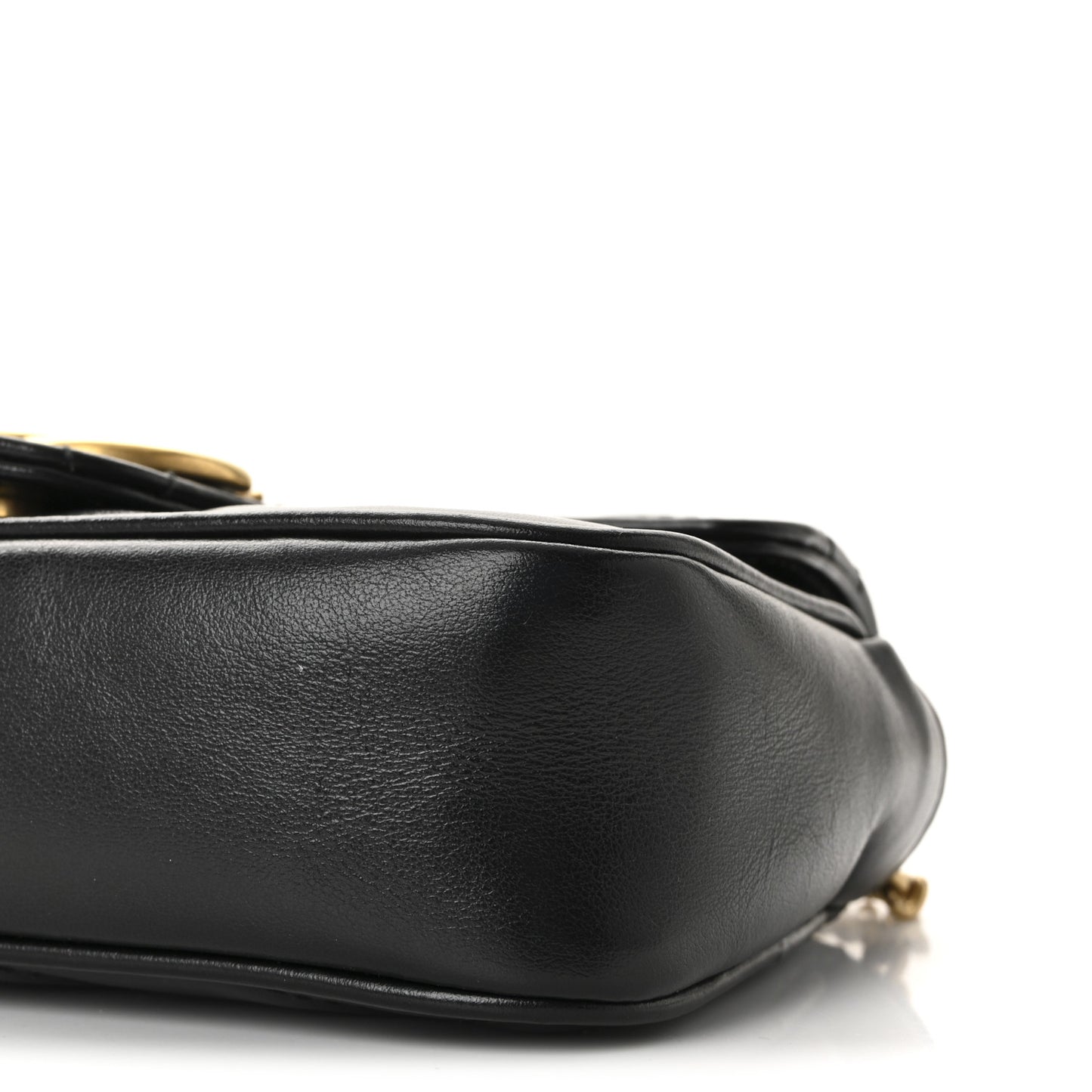 Calfskin Matelasse Super Mini GG Marmont Shoulder Bag Black