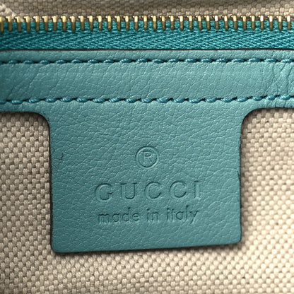 Gucci Wonka Grain Calfskin Bi-Color GG Debossed Medium GG Shoulder Bag Deep Orange Dusty Azure 6 of 9