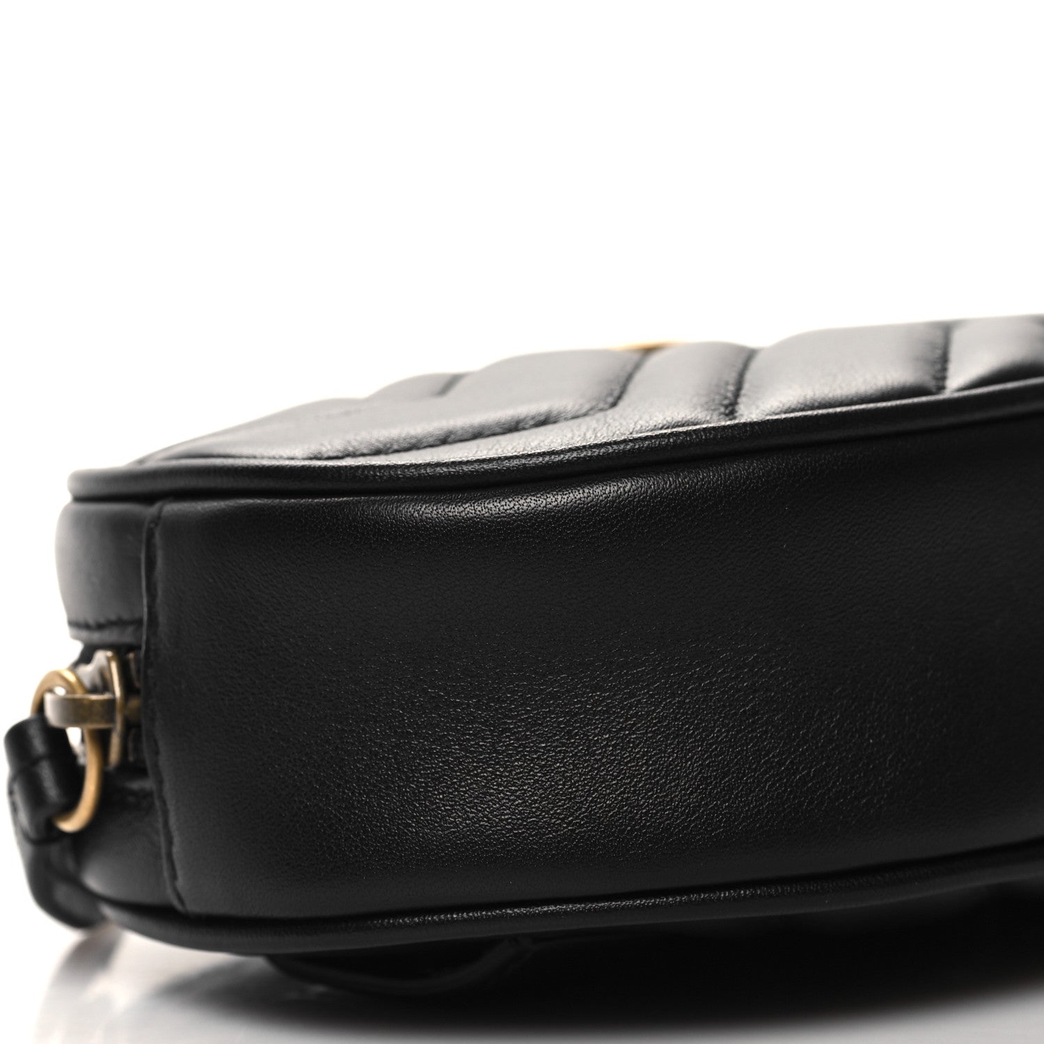 Gucci Calfskin Matelasse GG Marmont Belt Bag 85 34 Black 9 of 10