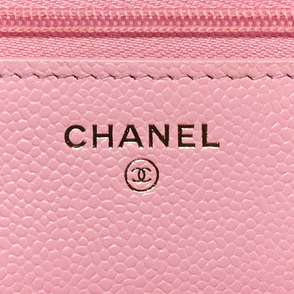 Chanel Caviar Quilted Chain CC Wallet On Chain WOC Pink 6 of 11