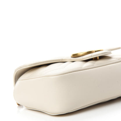 Gucci Calfskin Matelasse Super Mini GG Marmont Shoulder Bag White 6 of 11