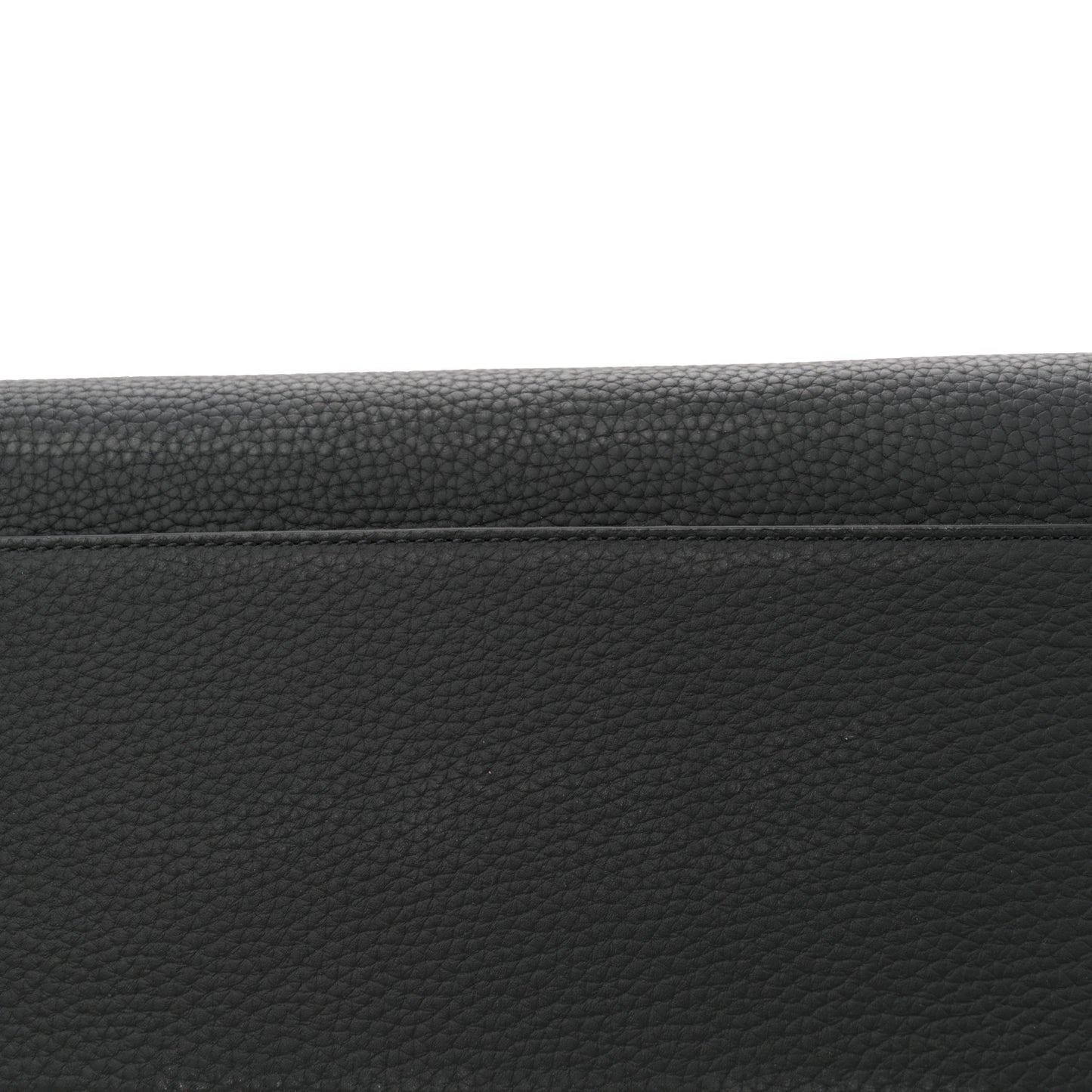 Matte Grained Calfskin Margaux Shoulder 12 Black