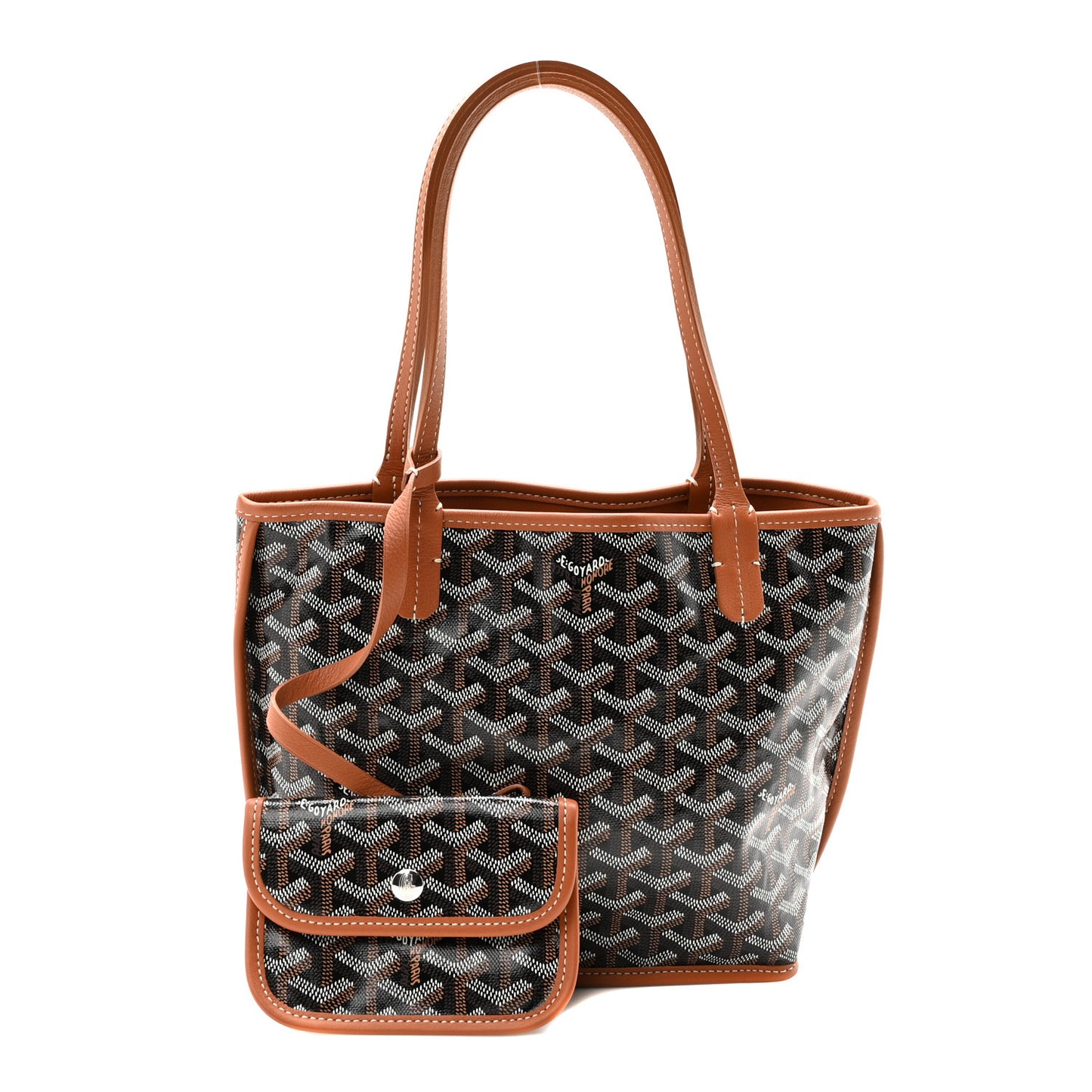 Goyardine Reversible Mini Anjou Black Gold