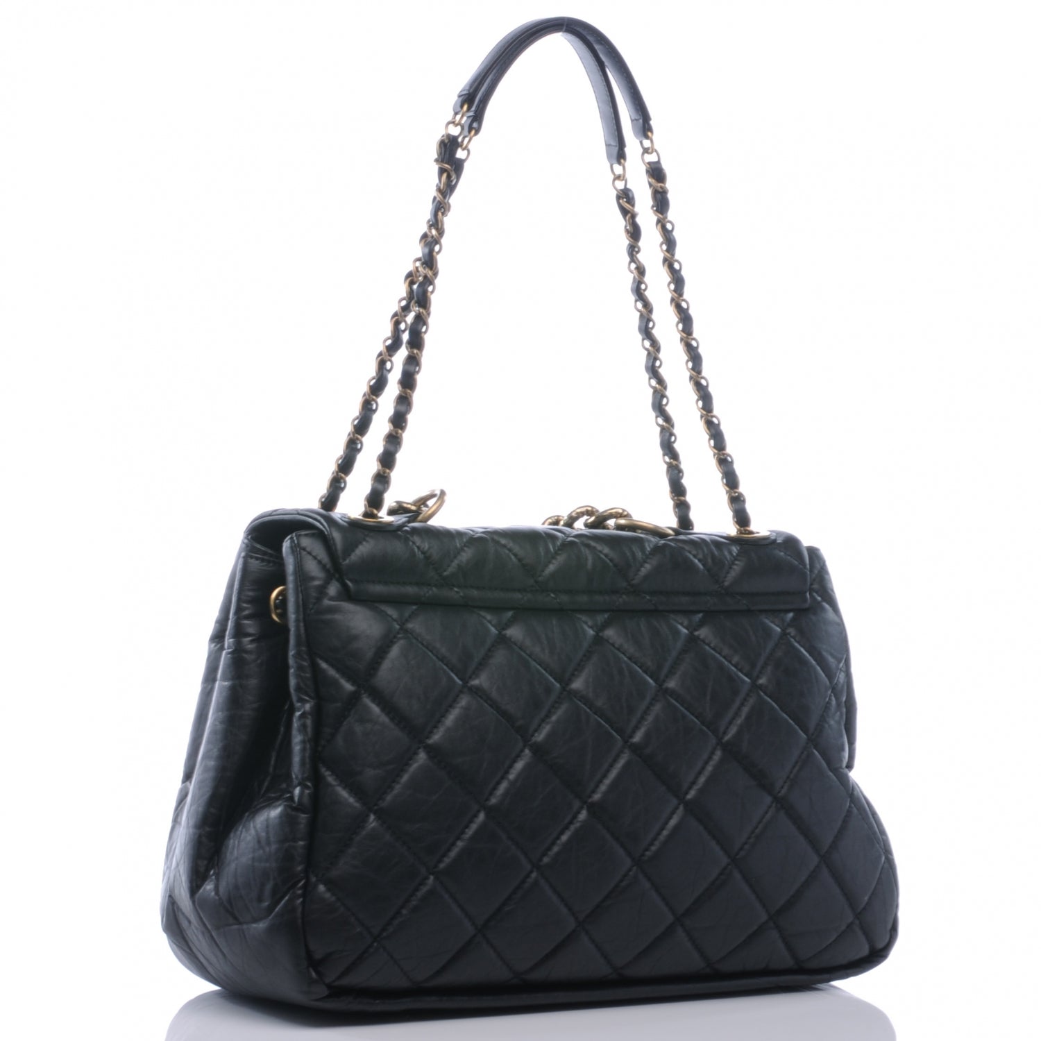 Chanel Aged Calfskin Quilted Large Pondichery Flap Black 3 of 8
