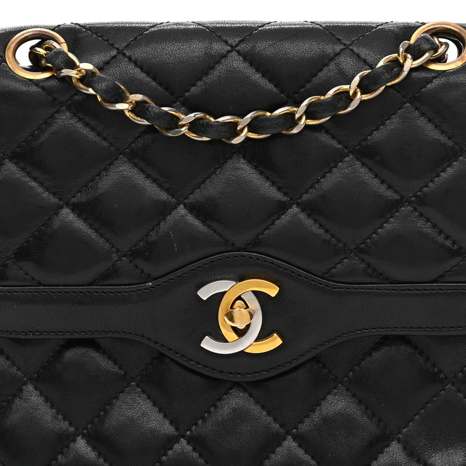 Chanel Lambskin Quilted Small Double Flap Bag Black 9 of 12