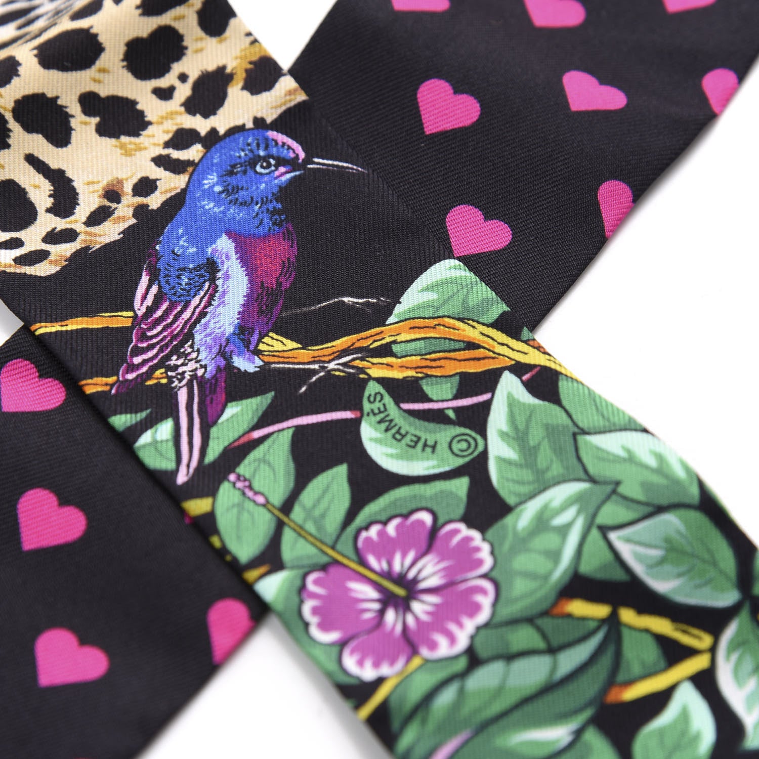 Hermes Silk Jungle Love Love Twilly Black Vert Rose Vif 3 of 3