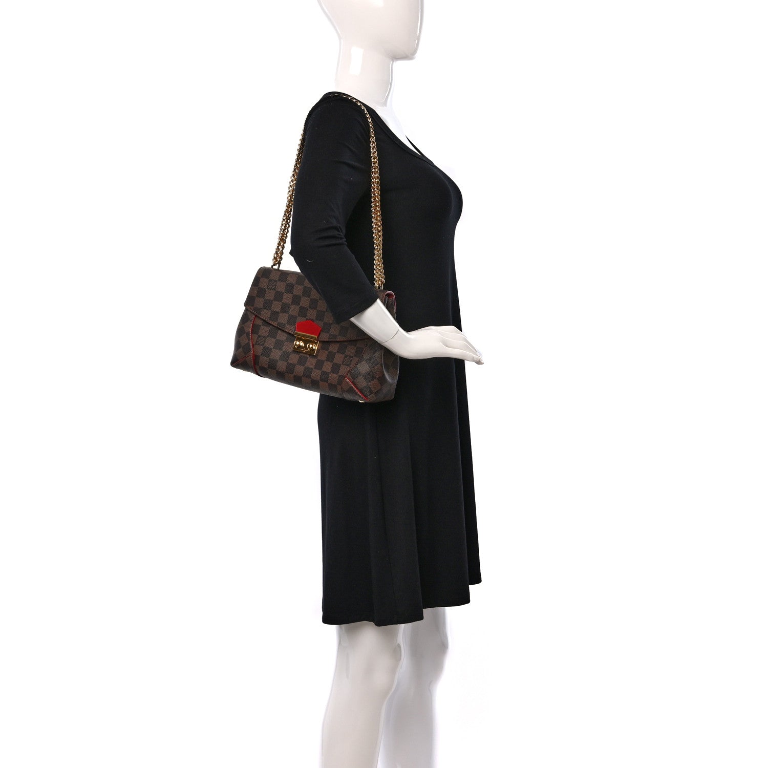 Louis Vuitton Damier Ebene Caissa Clutch Cherry 2 of 11