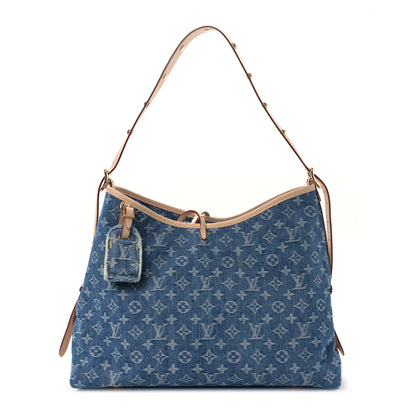 Louis Vuitton Monogram Denim CarryAll MM Blue 3 of 9