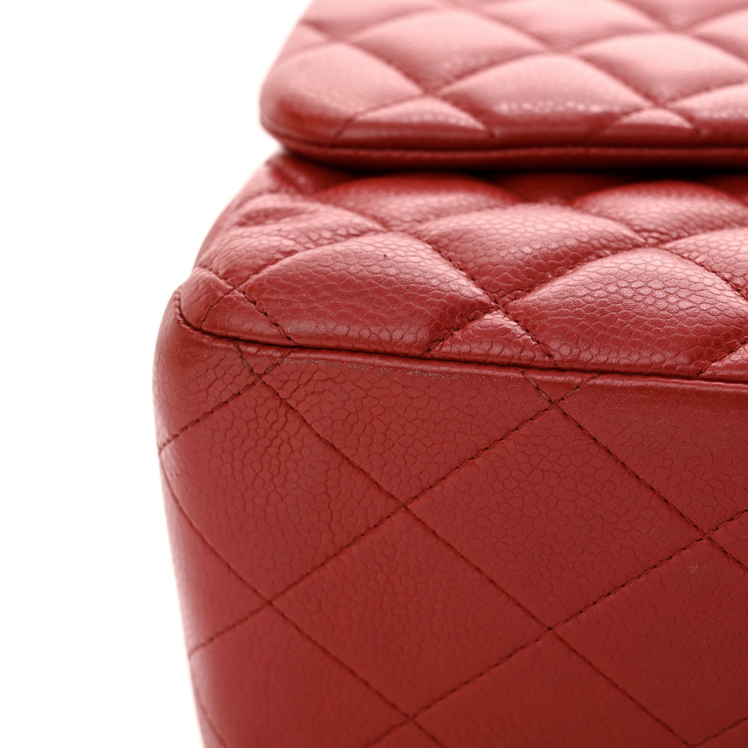 Chanel Caviar Quilted Jumbo Double Flap Red 14 of 14