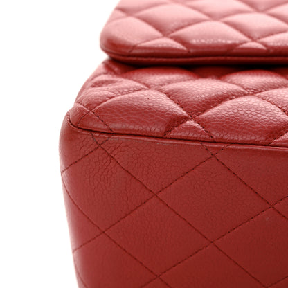Chanel Caviar Quilted Jumbo Double Flap Red 14 of 14