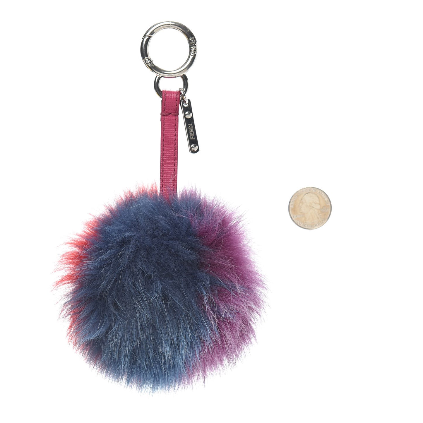 Fox Fur Pom Pom Bag Charm Shadow Violet