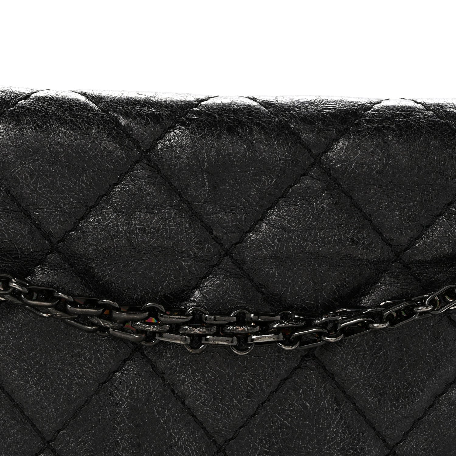 Chanel Metallic Aged Calfskin Quilted 2.55 Reissue 227 Flap So Black 8 of 14